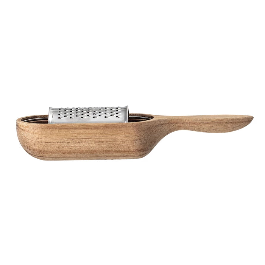 Acacia Wood & Stainless Steel Grater