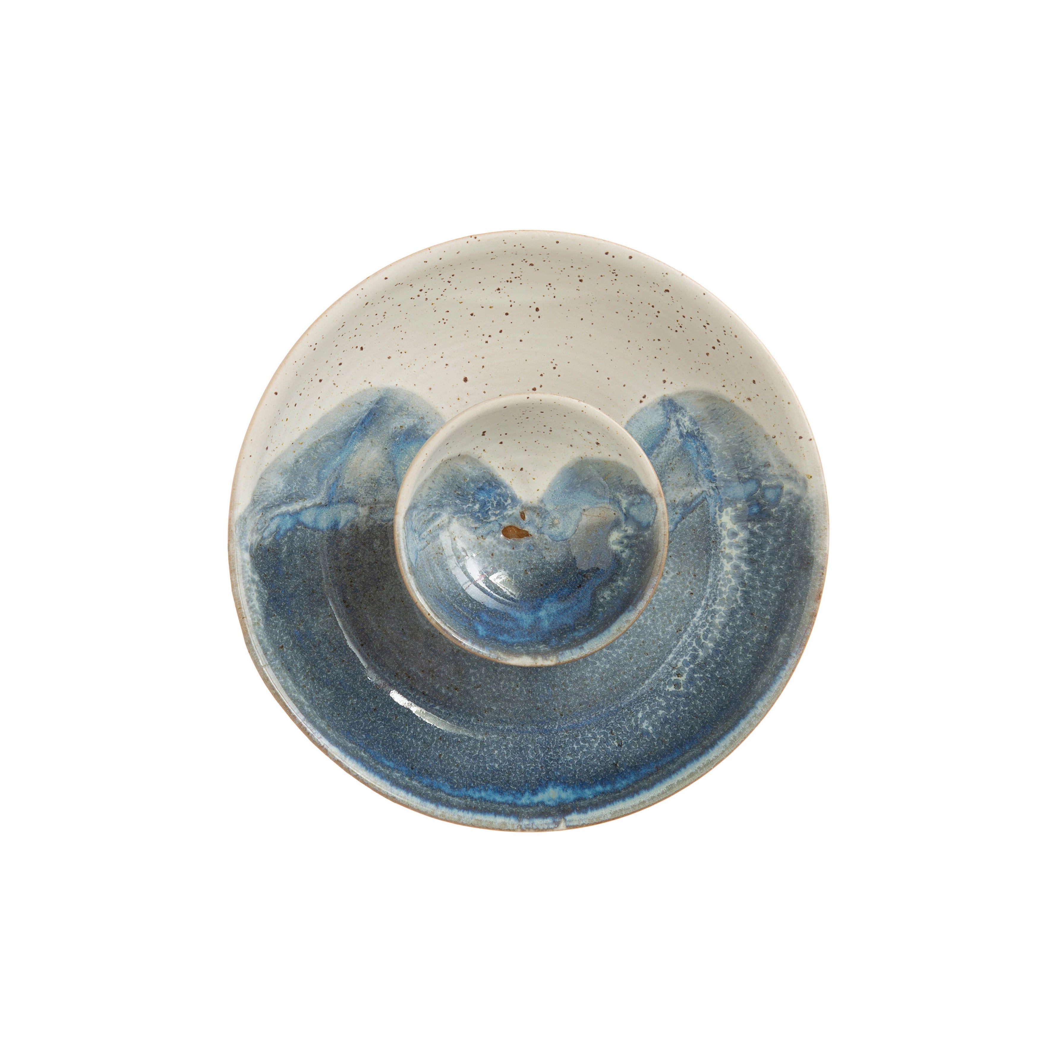 Hand-Painted Chip and Dip Stoneware — styled