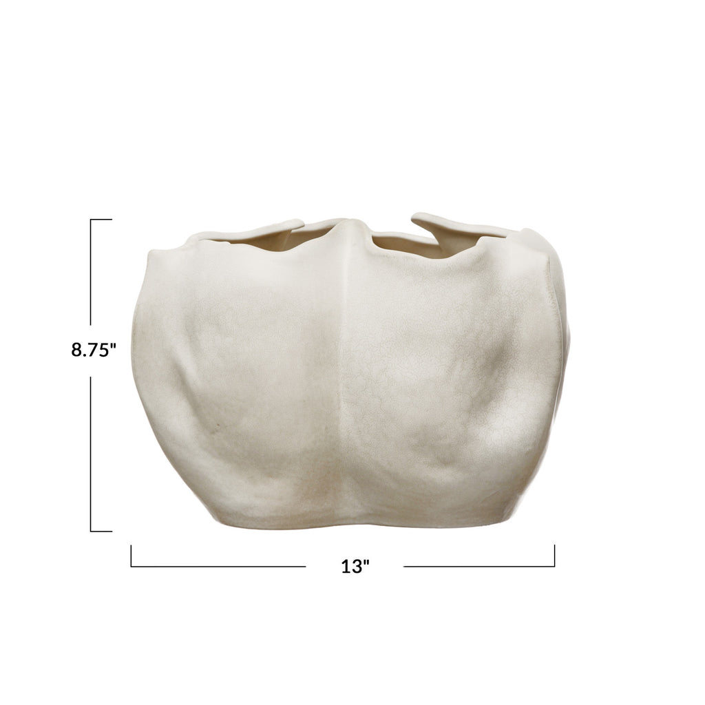 Stoneware Organic Shaped Planter — view 6
