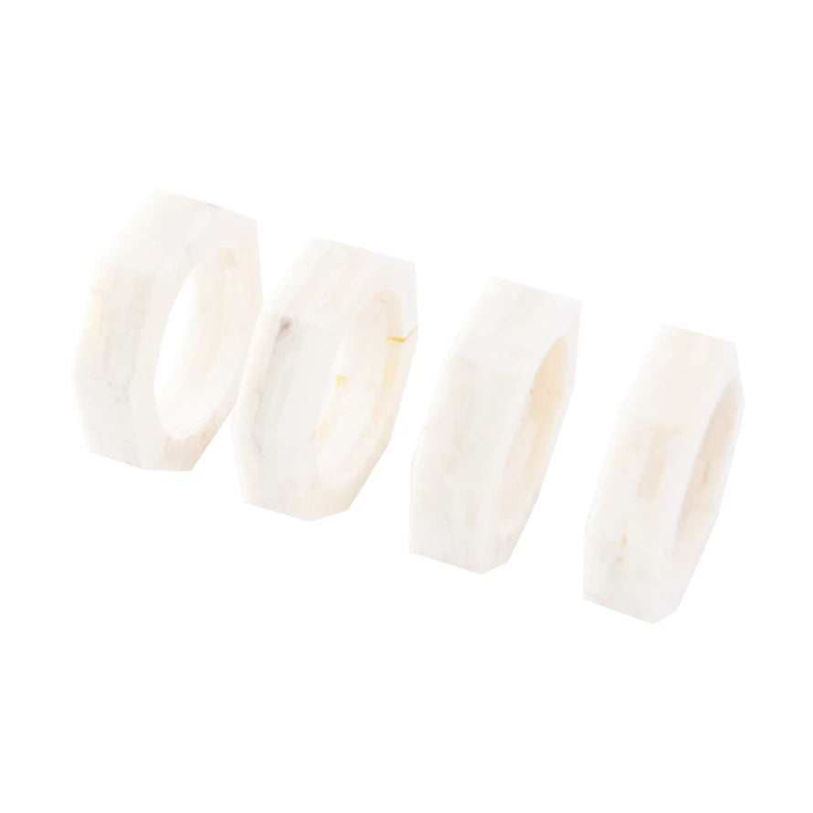 Octagon Shaped Resin Napkin Rings, Set of 4 — detail view