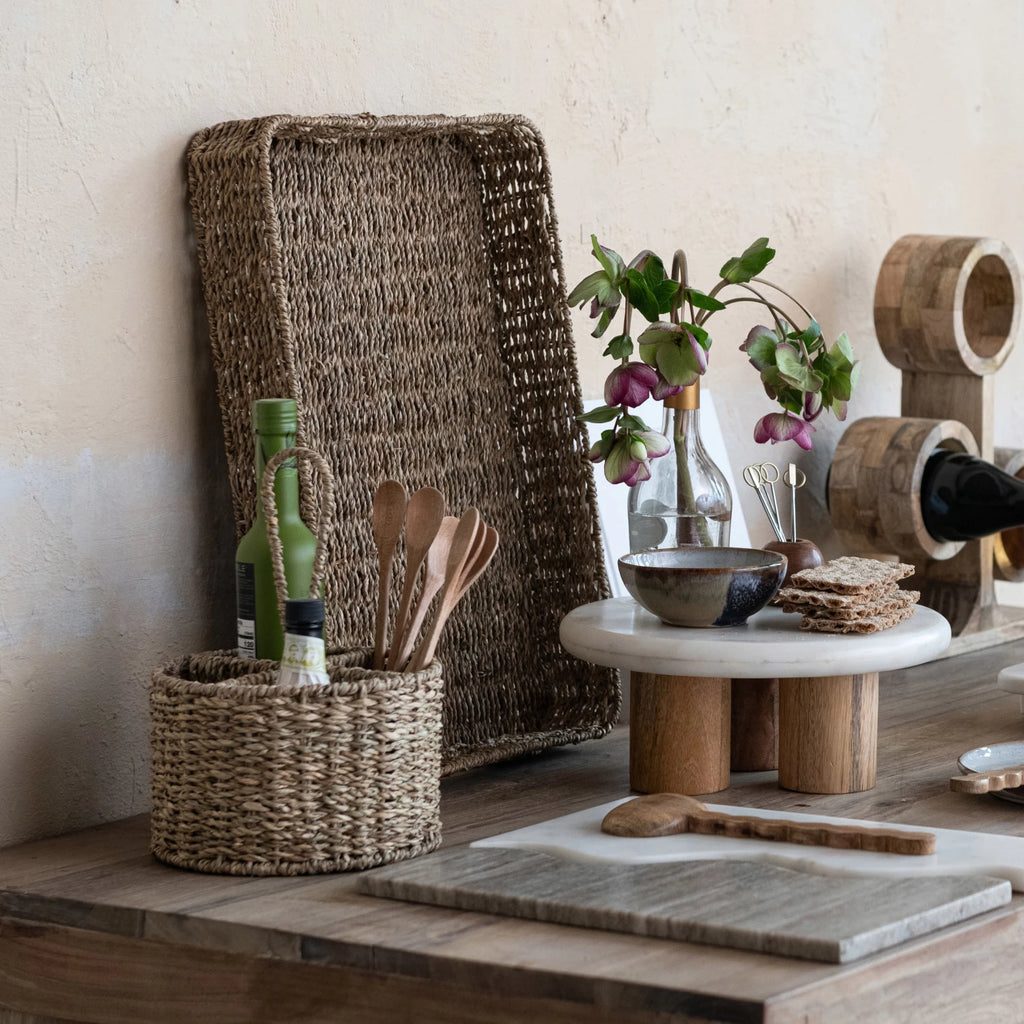 Hand-Woven Seagrass Caddy — styled
