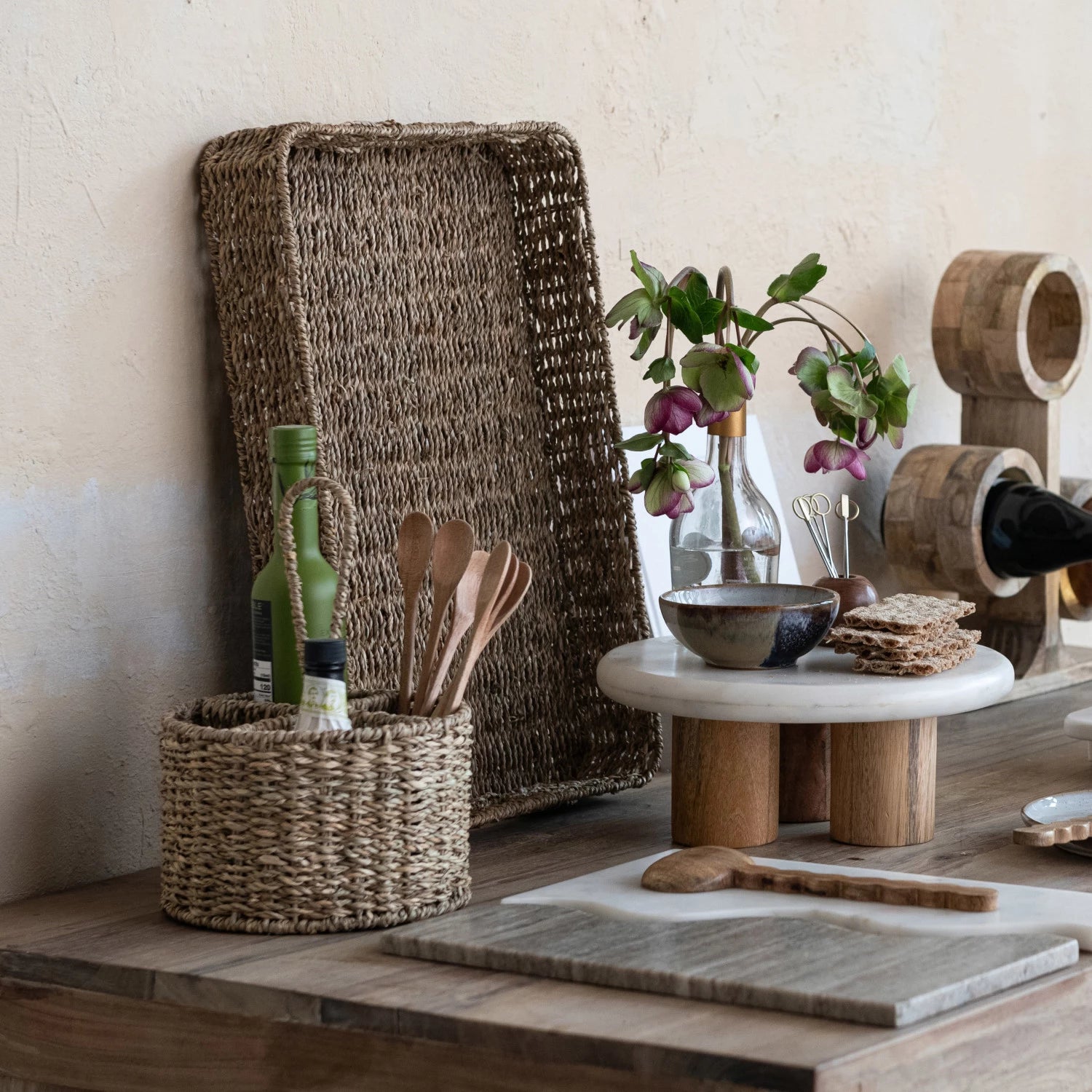 Hand-Woven Seagrass Caddy — styled