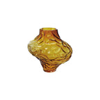 Glass Organic Shaped Vase, Amber Color