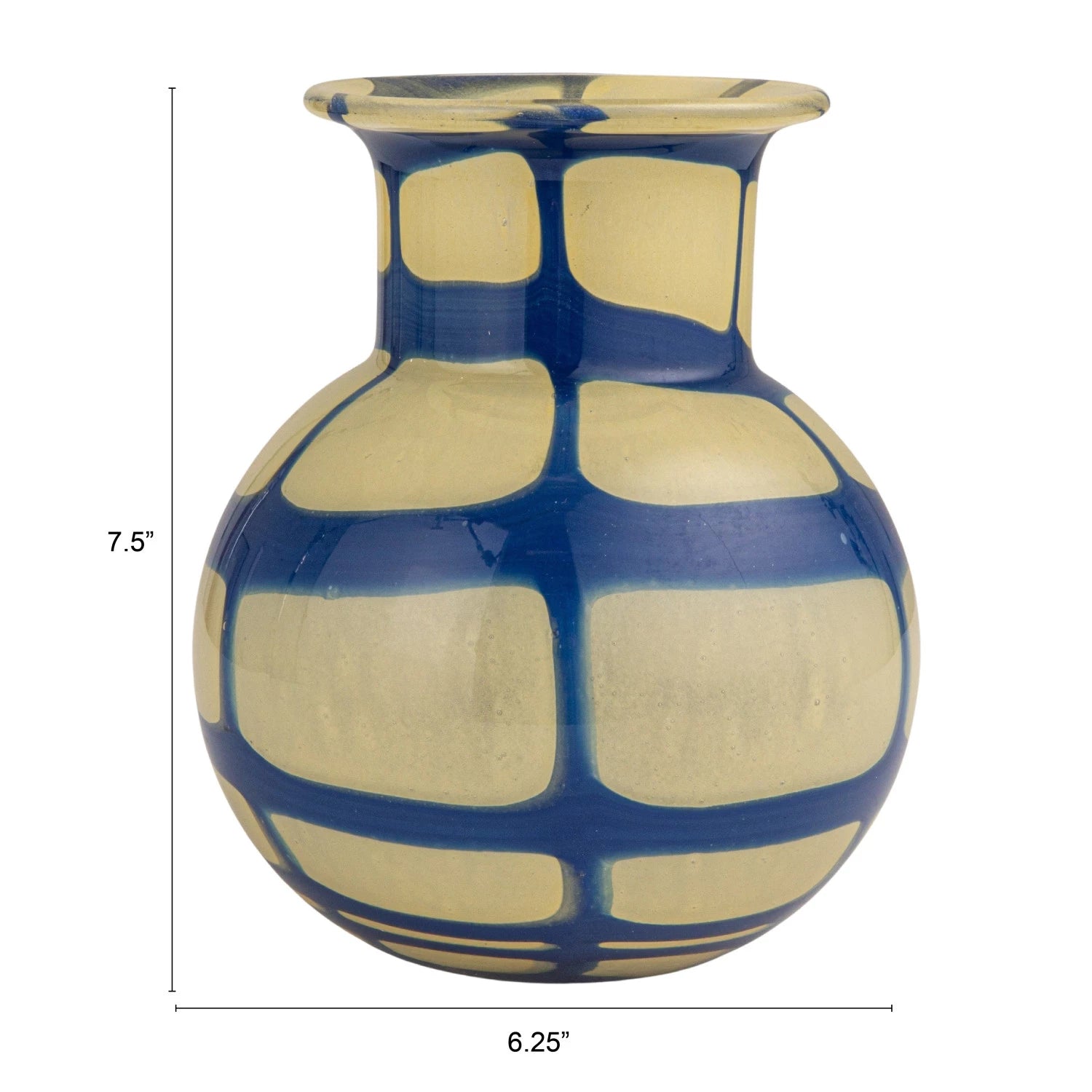 Hand-Blown Art Glass Vase with Design — detail view