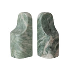 Marble Bookends, Green Melange, Set of 2