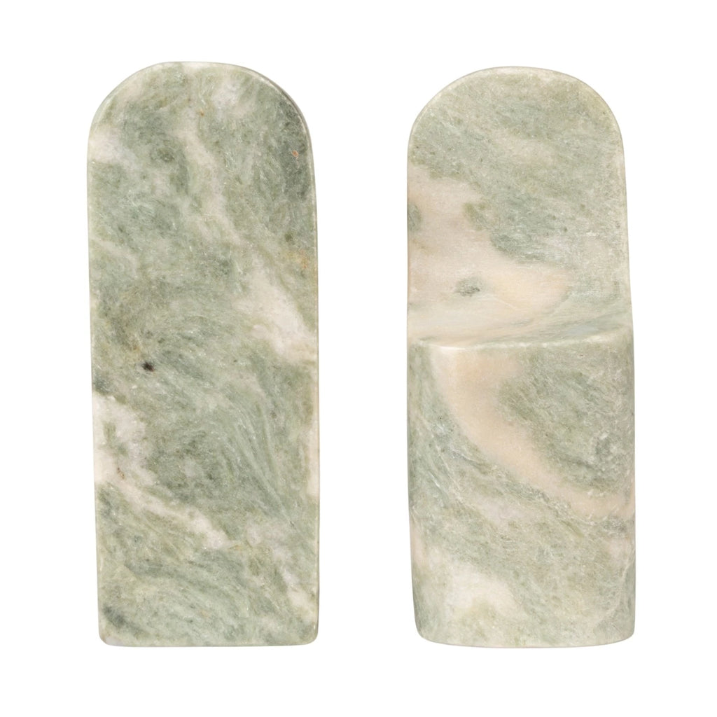 Marble Bookends, Green Melange, Set of 2 — view 4