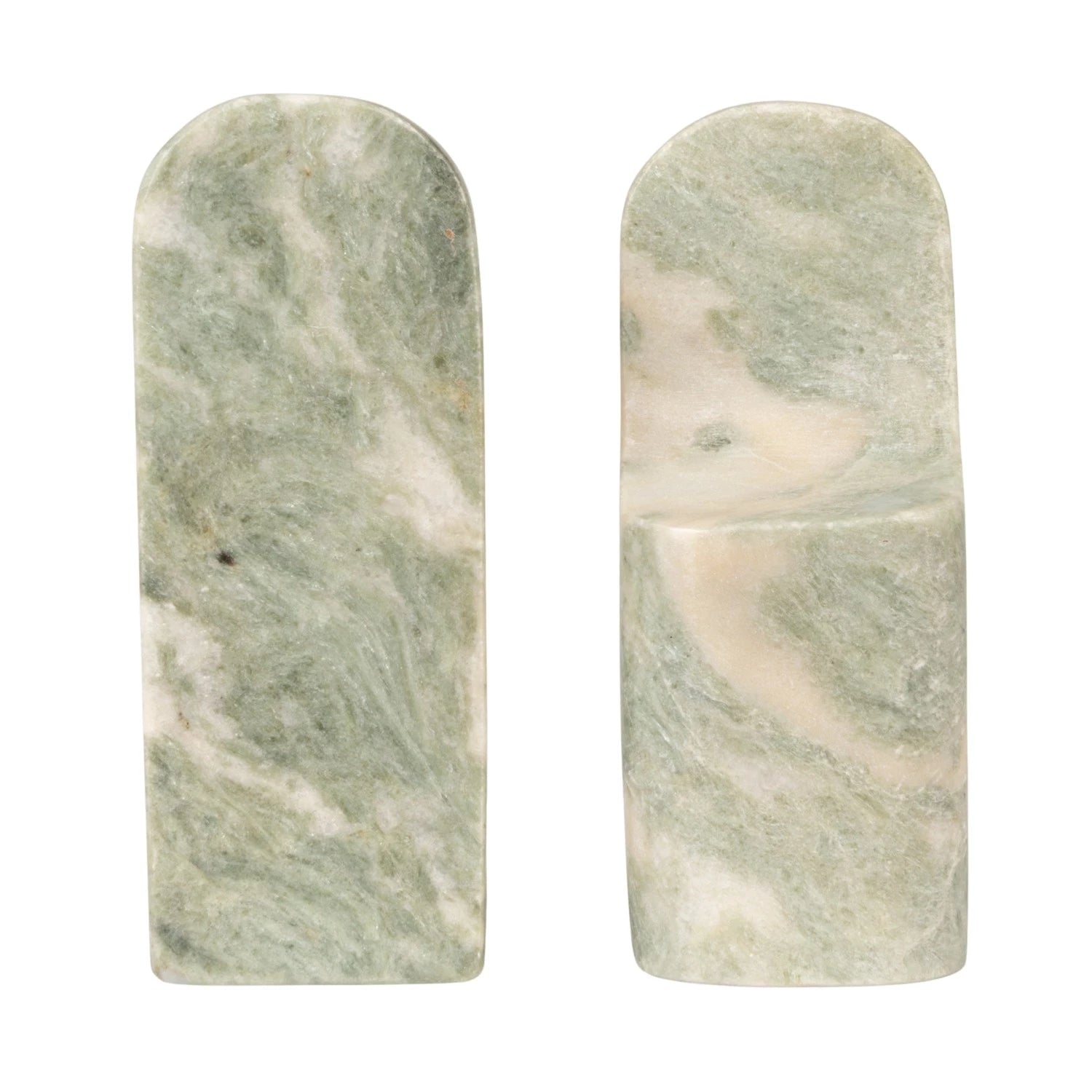 Marble Bookends, Green Melange, Set of 2 — view 4