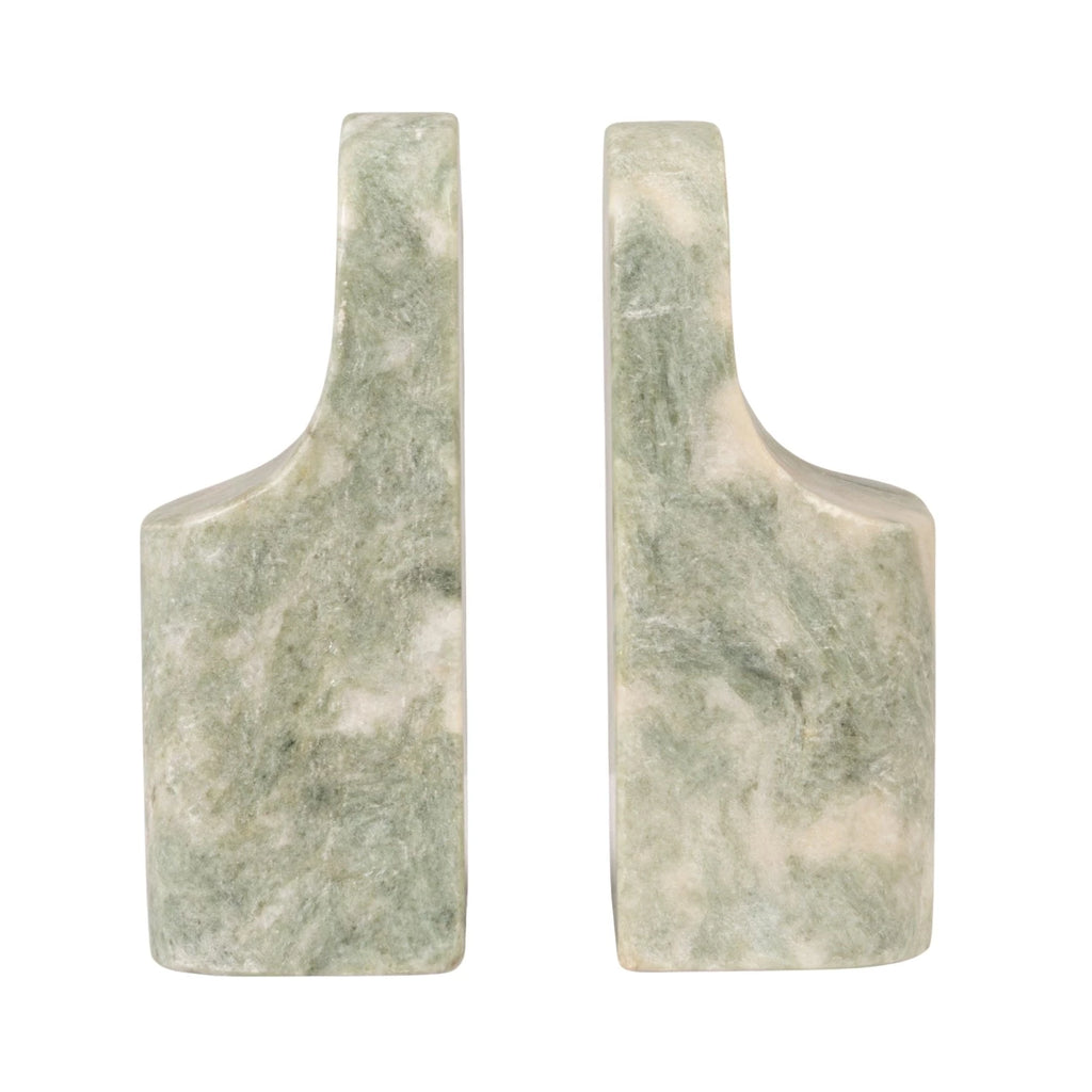 Marble Bookends, Green Melange, Set of 2 — view 5