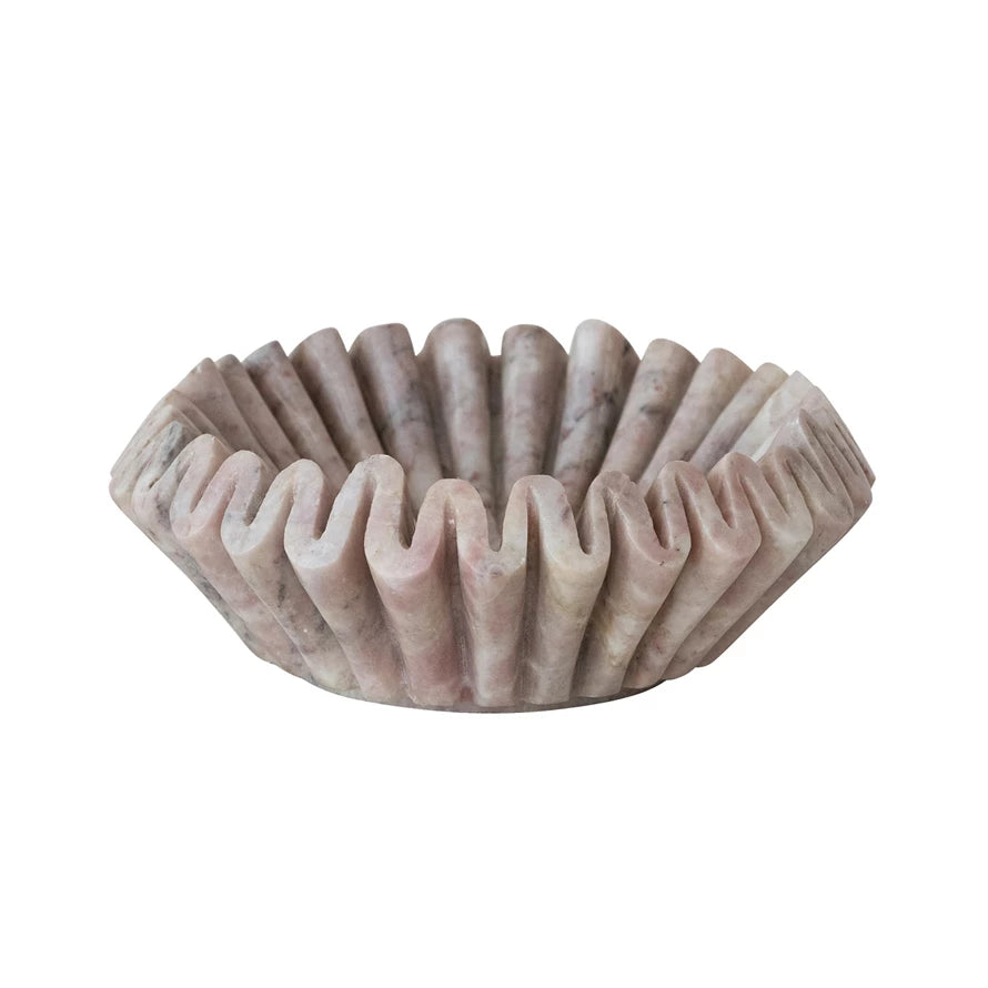 Marble Fluted Dish - Pink