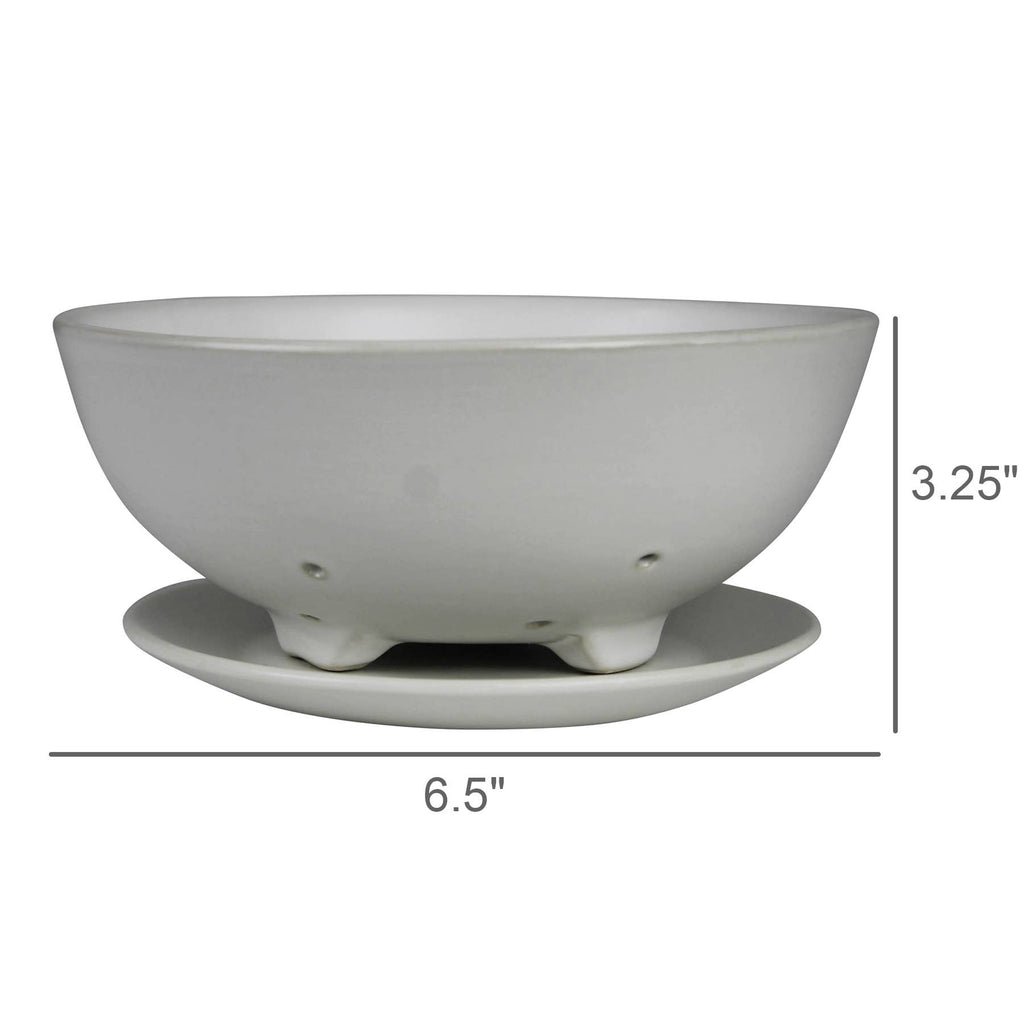 Drift Berry Bowl with Saucer, Ceramic.  saucer: 5.5x0.75