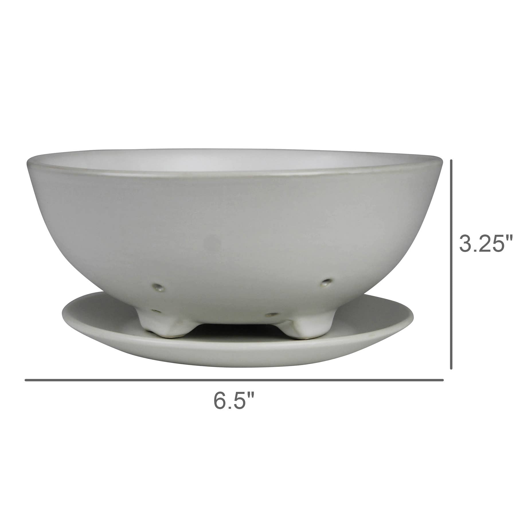 Drift Berry Bowl with Saucer, Ceramic.  saucer: 5.5x0.75