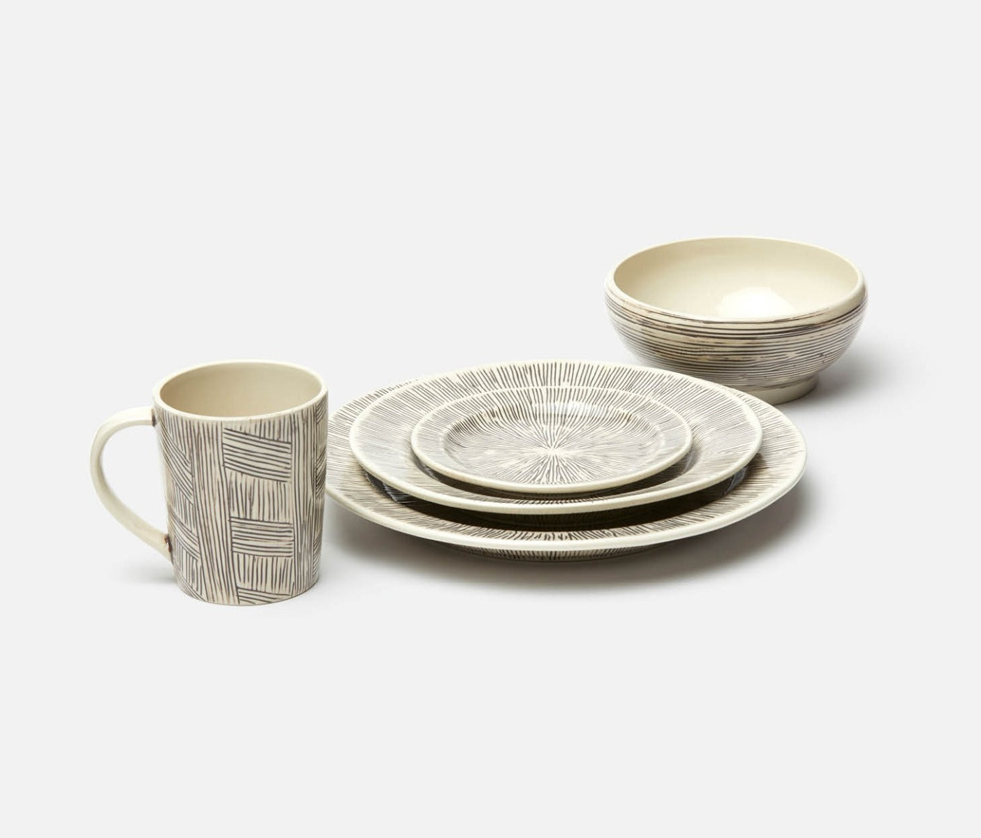 Nolan Bread Plate in Black & Cream, Set of 4