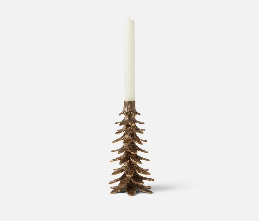 Kevin Tree Candle Holders in Antique Brass, Large (Set of 2)