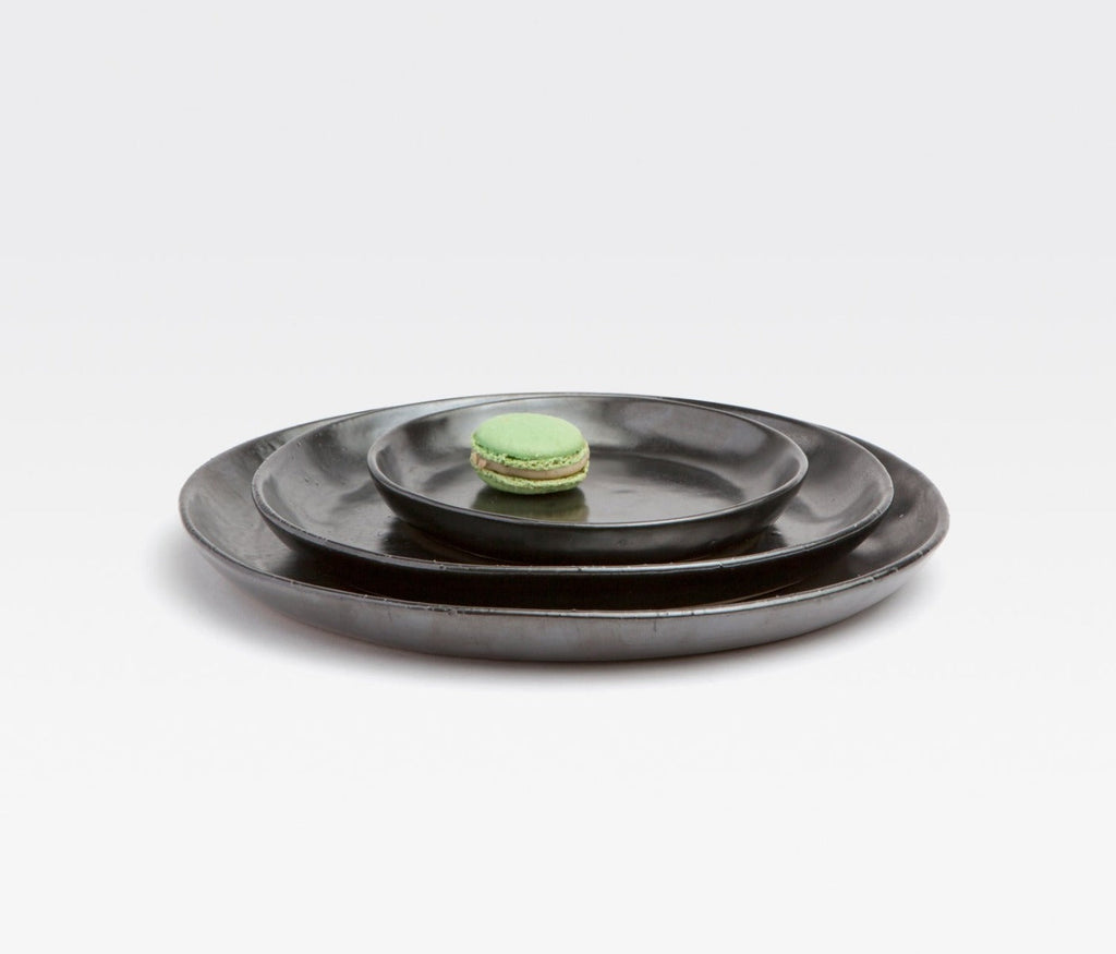 Marcus Bread / Cupcake Plate in Black Glaze, Set of 4