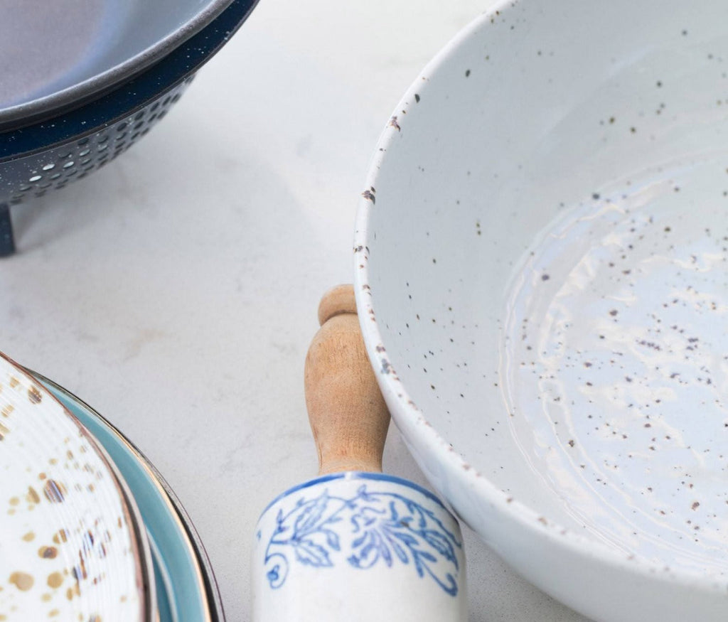 Marcus Round Serving Bowl in White Salt Glaze, Large (Set of 2)