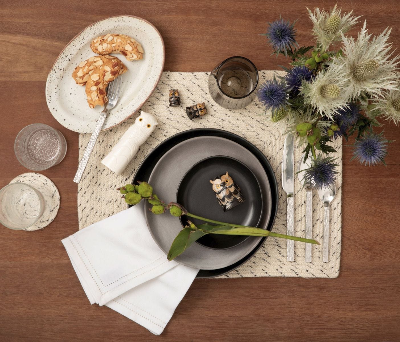 Marcus Salad / Dessert Plate in Black Glaze, Set of 4