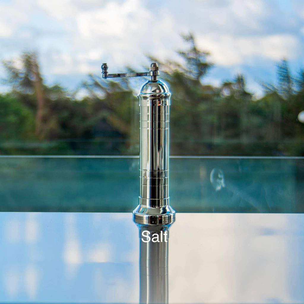 The original 'Chrome Mill' - polished 8" salt grinder