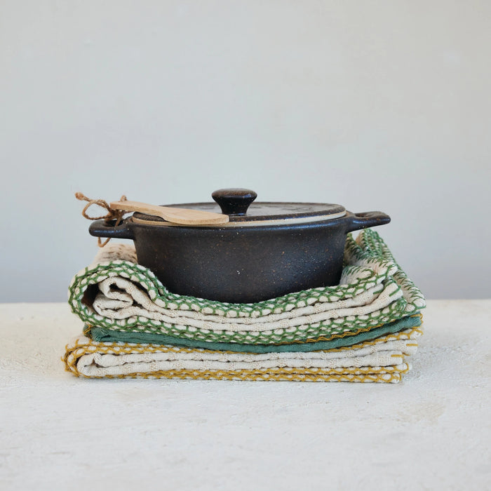 Stoneware Brie Baker with Bamboo Spreader, Espresso