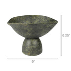 Bastia Organic Bowl on Base, Green Patina