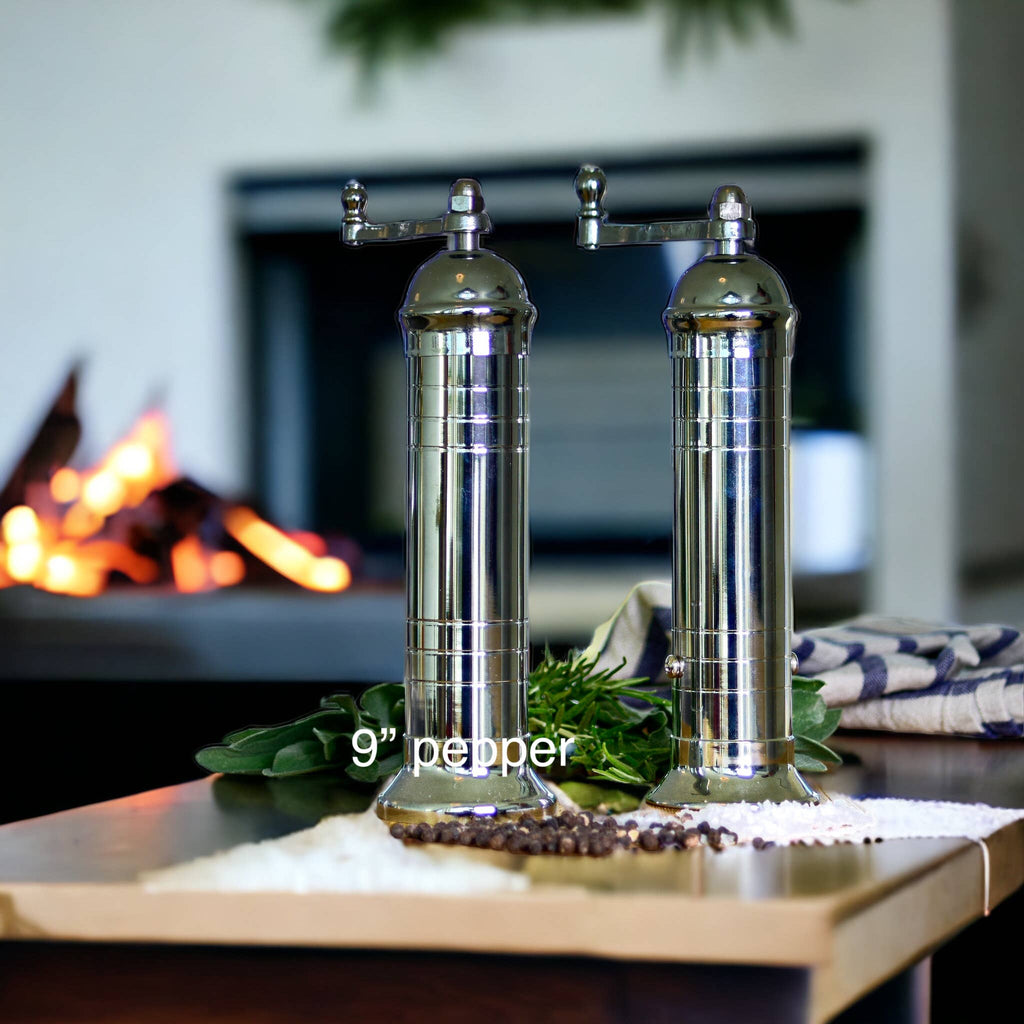 The original 'Chrome Mill' - polished 9" pepper grinder