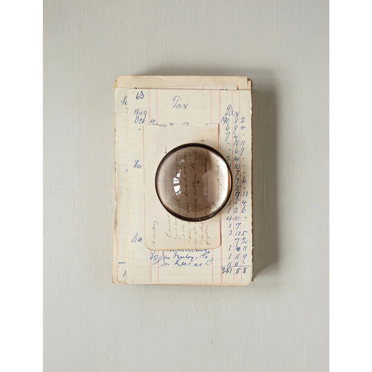 Paperweight & Magnifying Glass — detail view