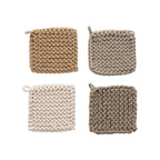 Square Cotton Crochet Pot Holder Colors