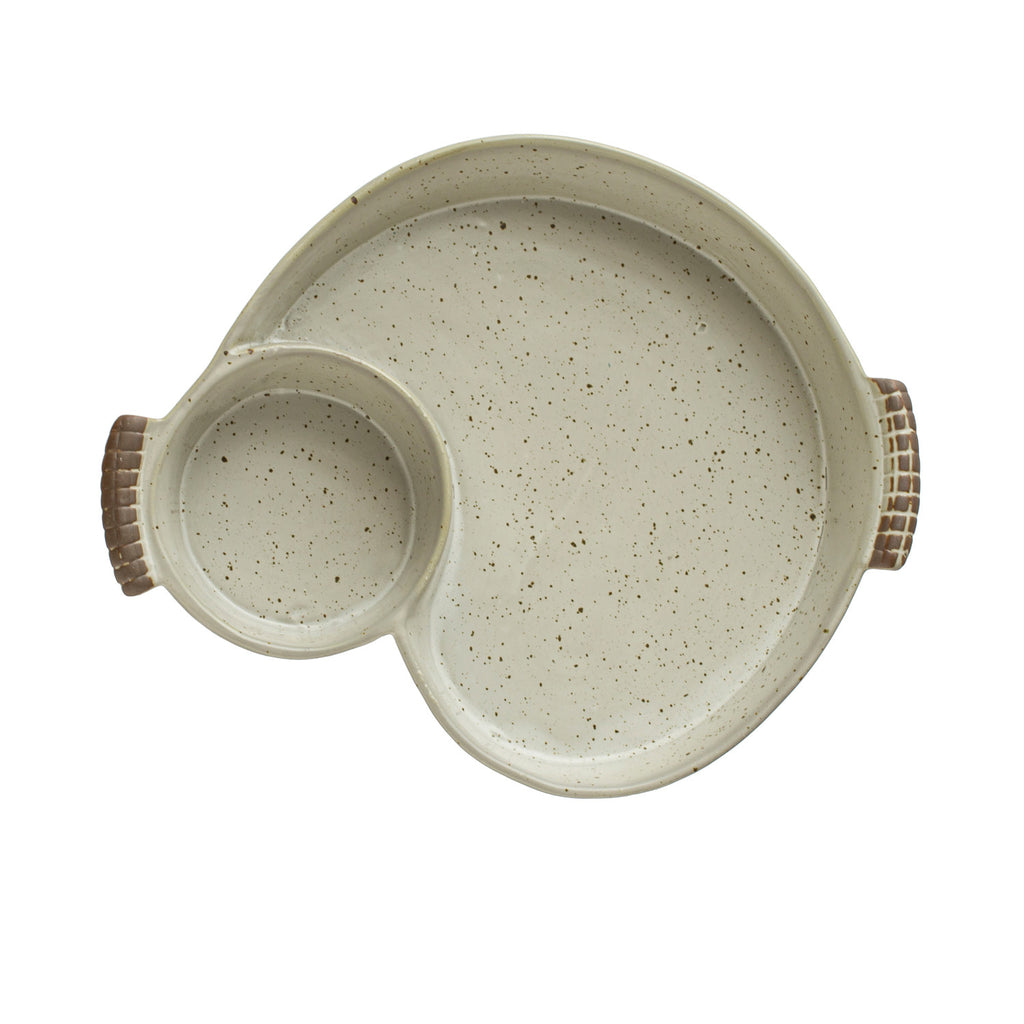 Stoneware Chip & Dip with Handles
