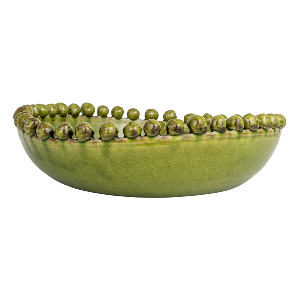 Decorative Handmade Terra-cotta Bowl with Hobnail Edge — view 5