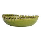 Decorative Handmade Terra-cotta Bowl with Hobnail Edge — view 5