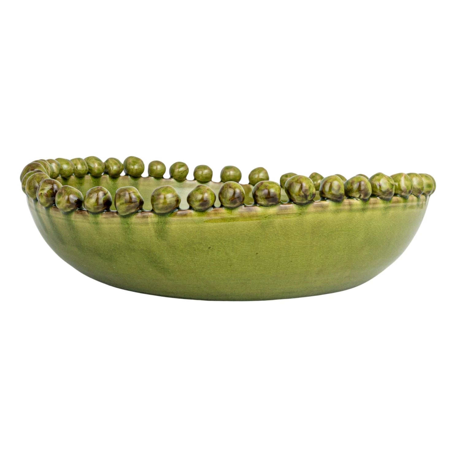 Decorative Handmade Terra-cotta Bowl with Hobnail Edge — view 5