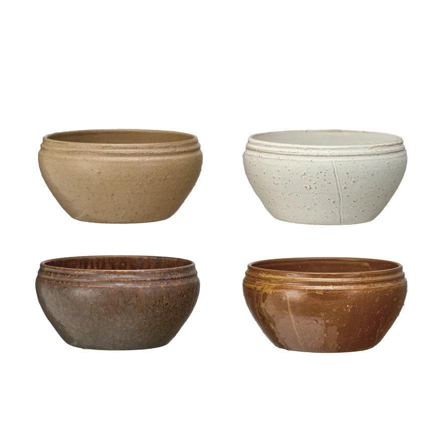 Round Stoneware Bowl, 4 Colors