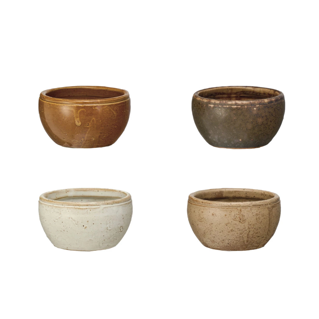 Round Stoneware Pinch Pot, 4 Colors