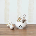 Round Stoneware Garlic Storage Jar with Lid
