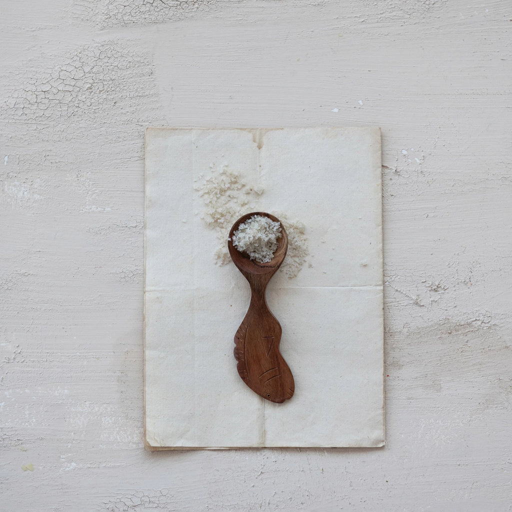 Mango Wood Spoon with Fish Shaped Handle