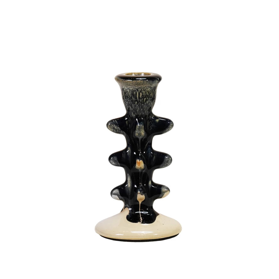 Navy Terra-cotta Formed Taper Holder