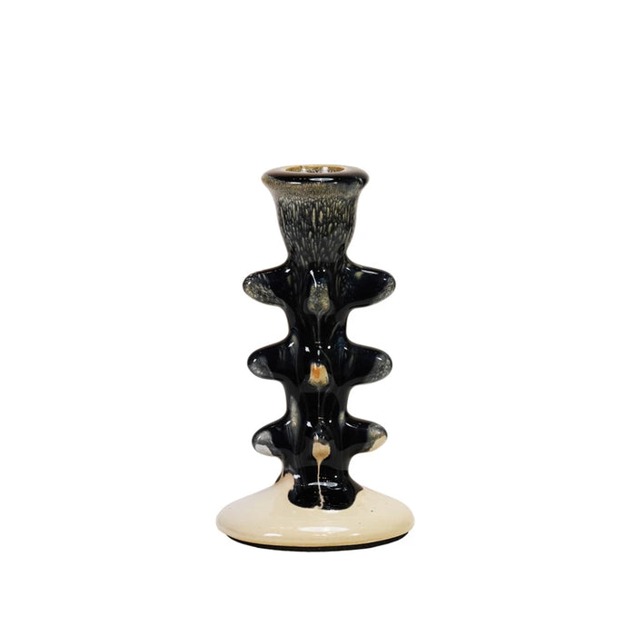 Navy Terra-cotta Formed Taper Holder