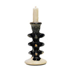 Navy Terra-cotta Formed Taper Holder — styled