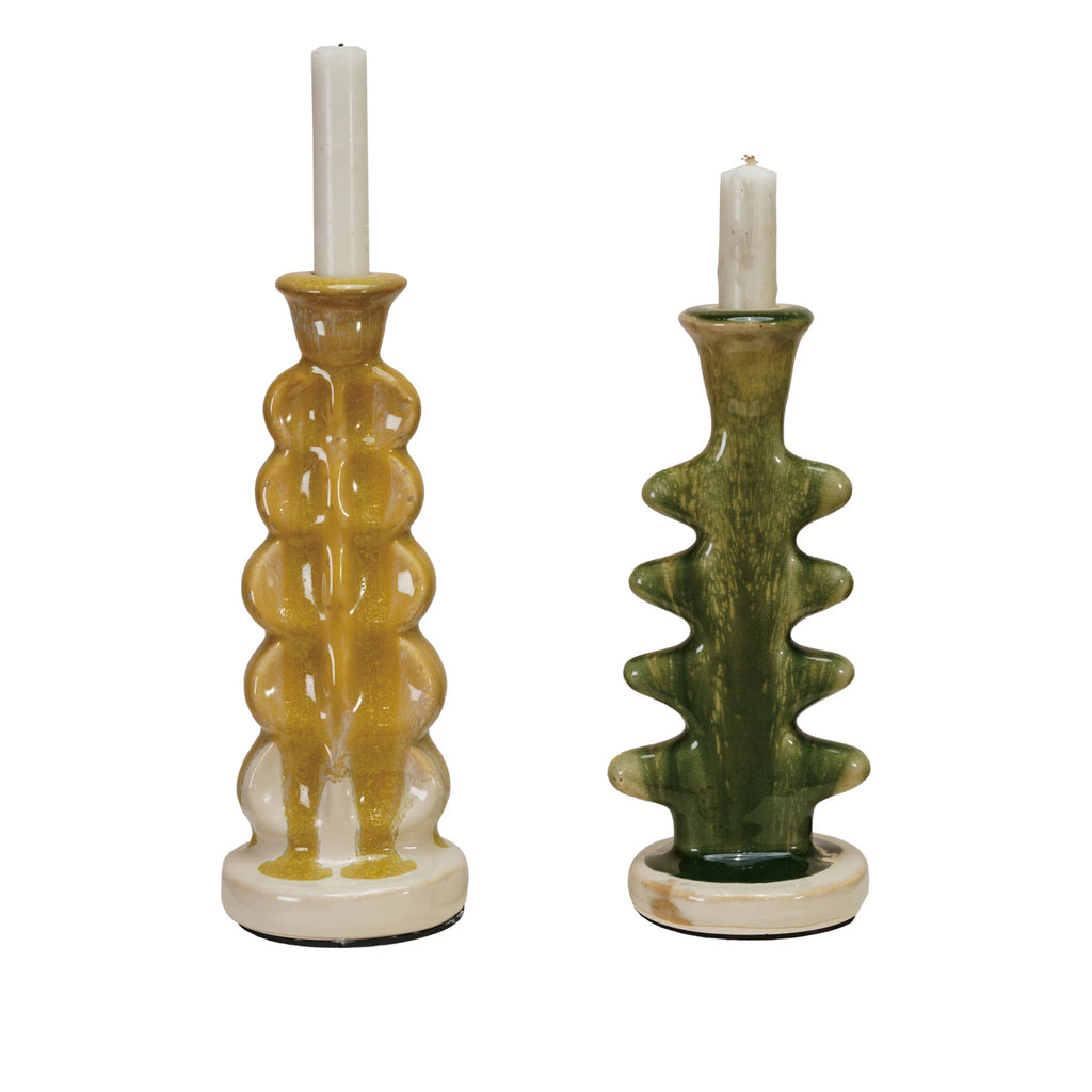 Terra-cotta Formed Taper Holder — styled