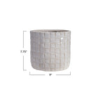 Stoneware Planter with Woven Pattern — styled