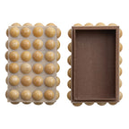 Handmade Marbled Resin Bobbin Box, Cream Color — detail view