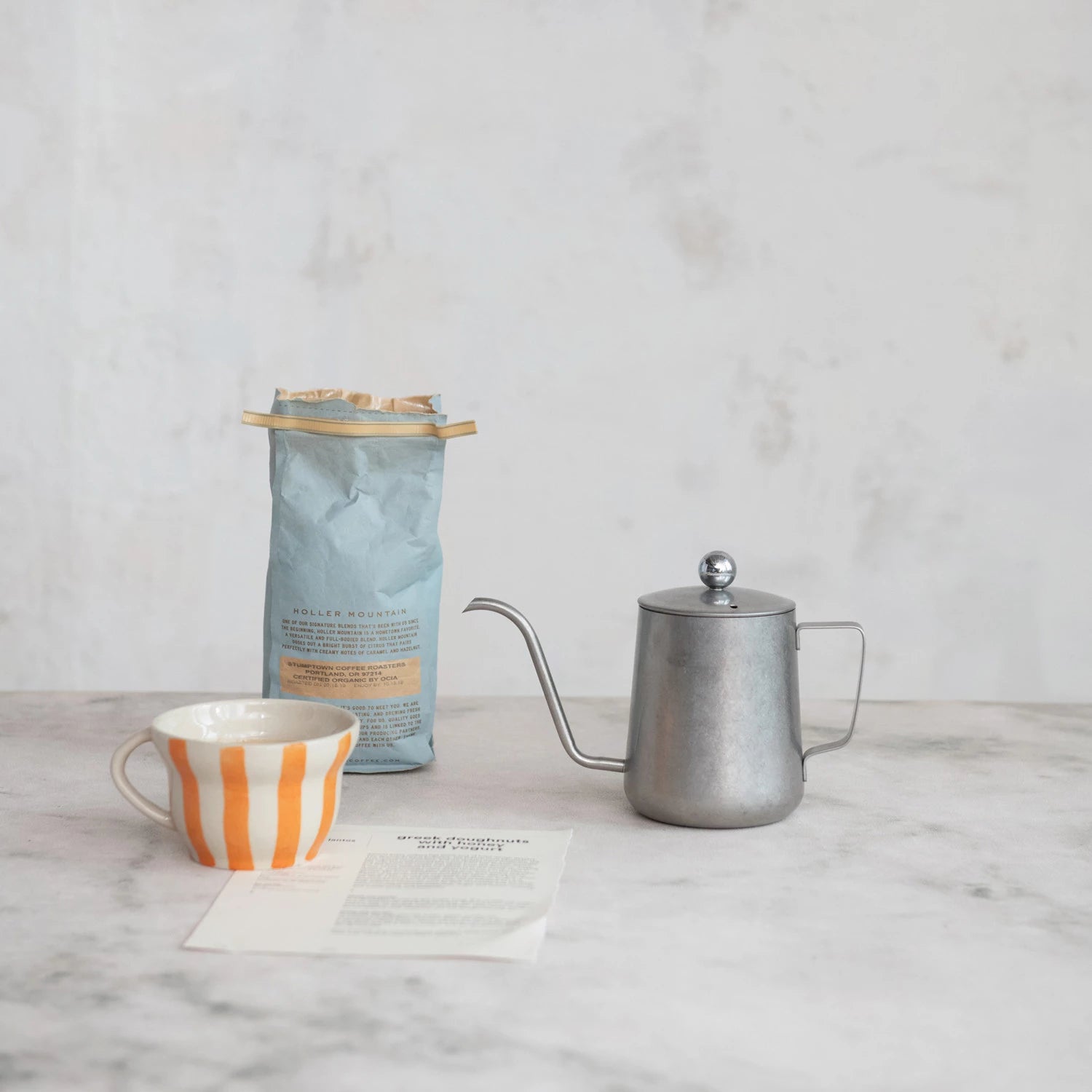 20 oz. Stainless Steel Olive Oil Cruet, Brushed Pewter Finish