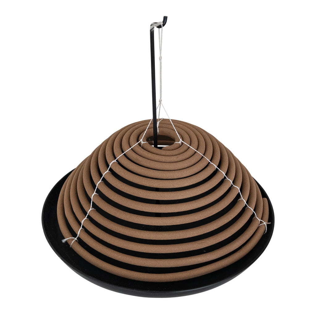 2 Piece Outdoor Hanging Incense Coils with Stand, Set of 3 in Box — detail view