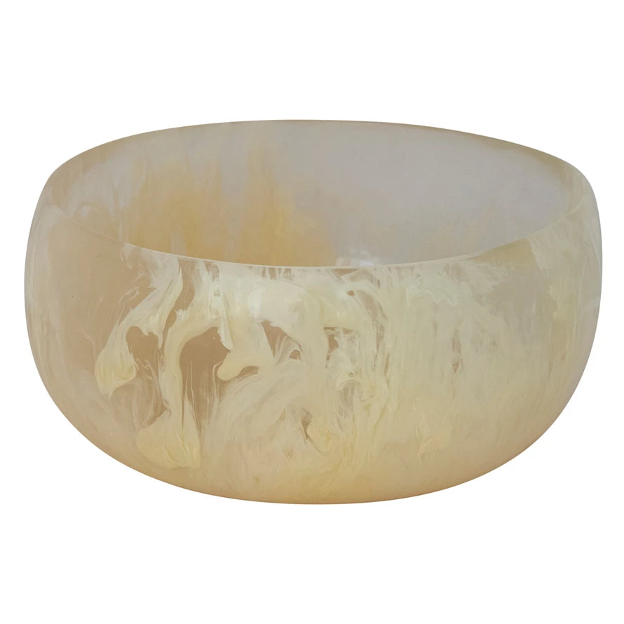 Marbled Resin Bowl, Yellow