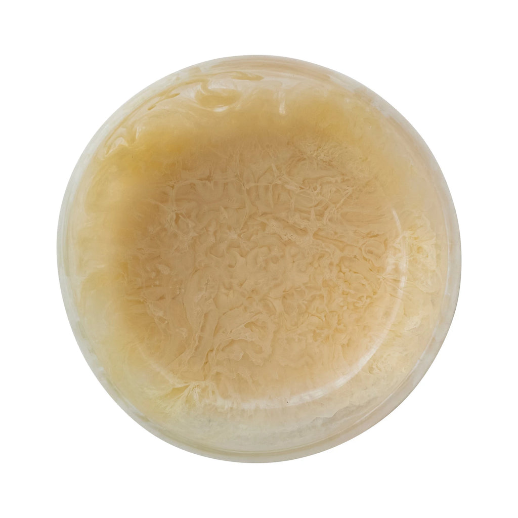 Marbled Resin Bowl, Yellow — detail view