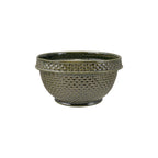 Stoneware Basket Weave Bowl, Green