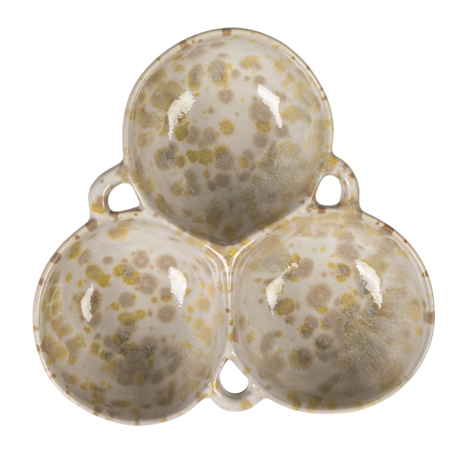 Stoneware Multi Bowl with 3 Sections — detail view