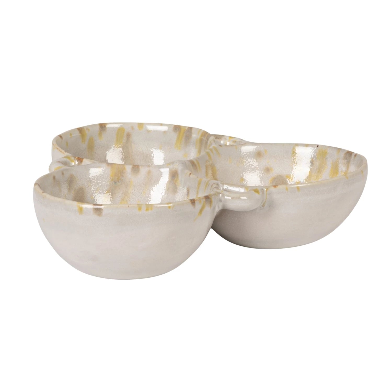 Stoneware Multi Bowl with 3 Sections — view 4
