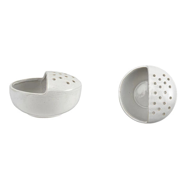 Stoneware Strainer Bowl, White