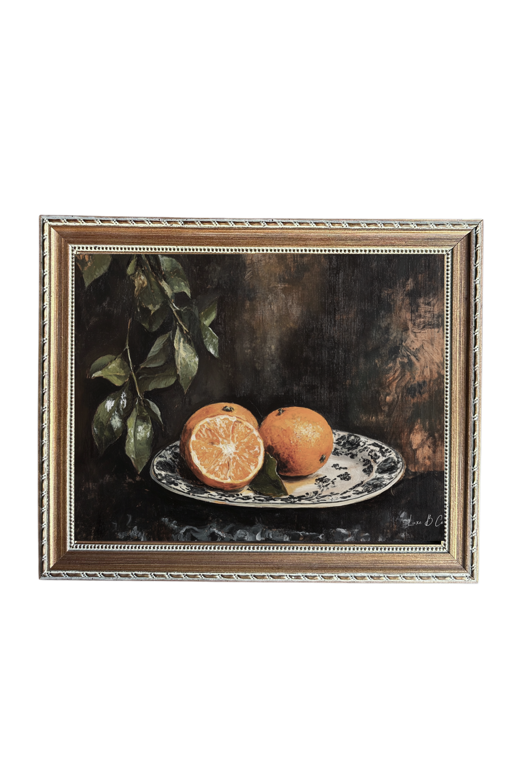 Vintage Mandarin | French Country Brass Inspired Gold Framed Art