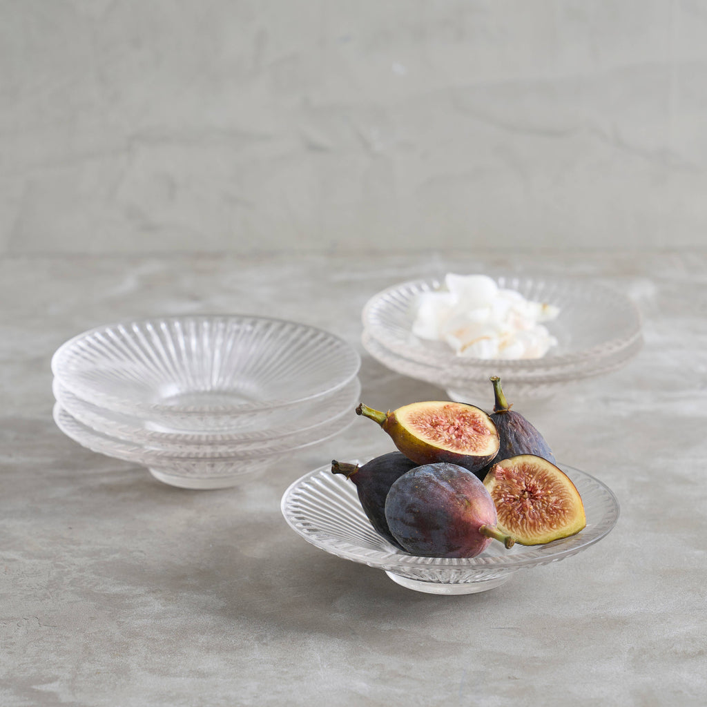 Pressed Clear Glass Small Plates - Set of 6